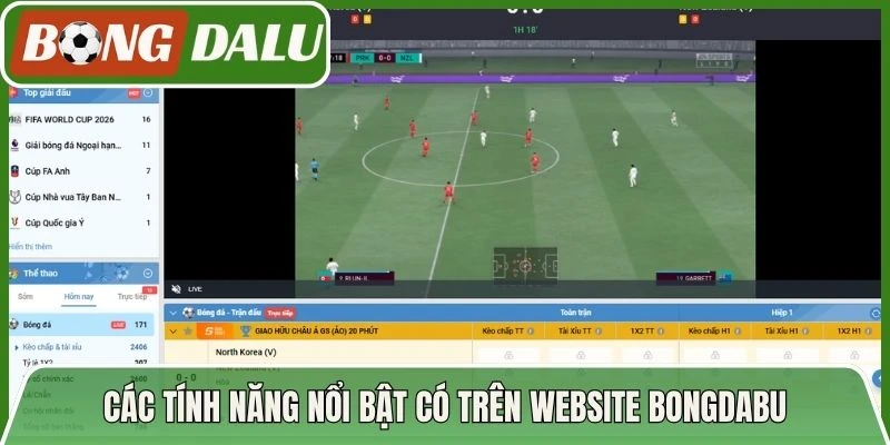 Các tính năng nổi bật có trên website Bongdabu
